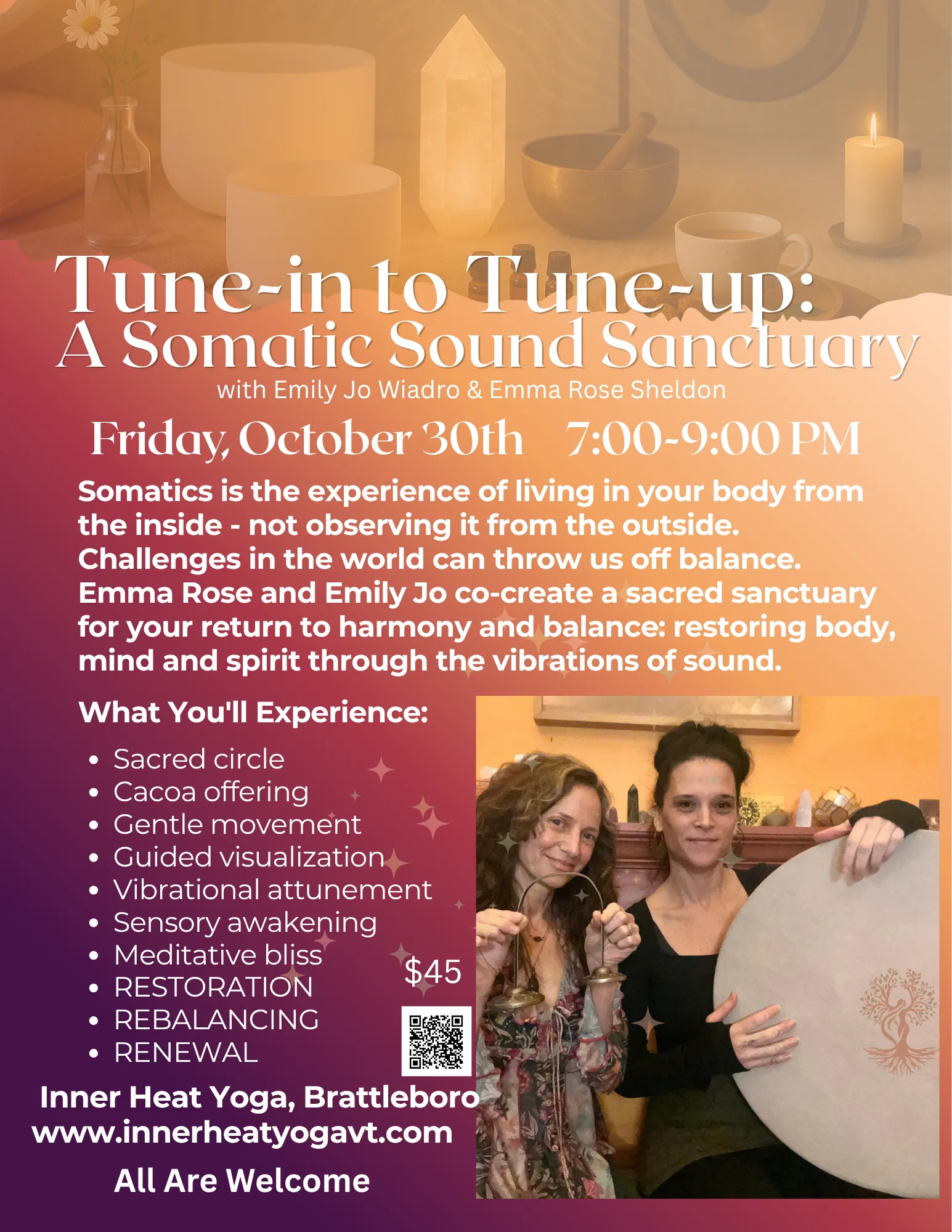 Tune-in to Tune-up: A Somatic Sound Sanctuary to Rebalance, Restore, and Renew