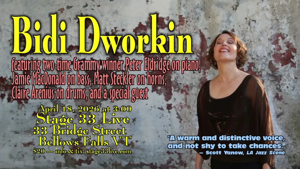 Bidi Dworkin featuring Peter Eldridge and band at Stage 33 Live