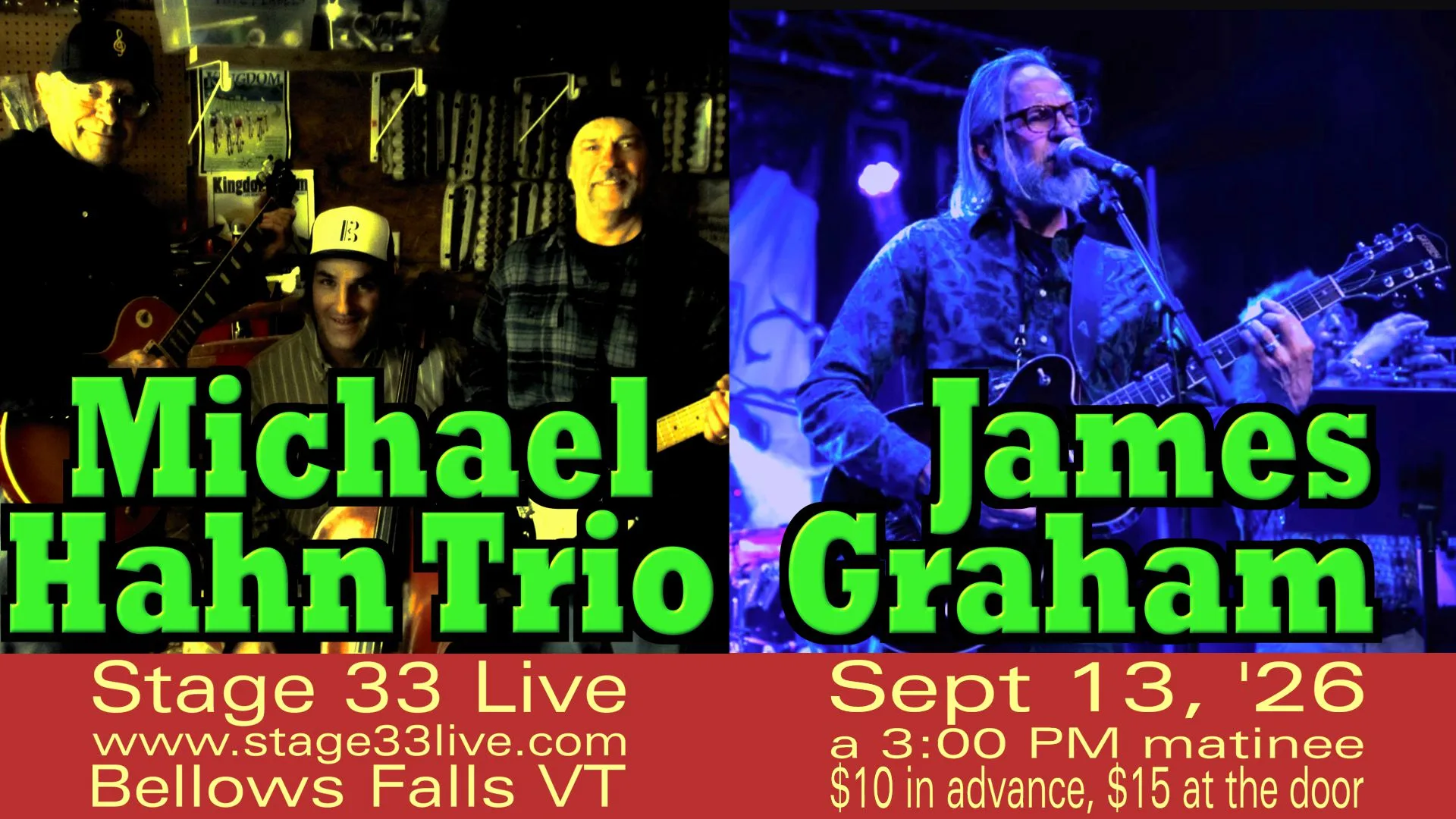 Michael Hahn Trio and James Graham at Stage 33 Live