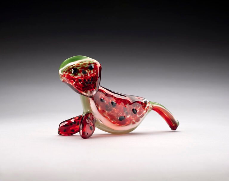Seed, designed by Willow Ngoma, age 7, created in glass by Sally Prasch