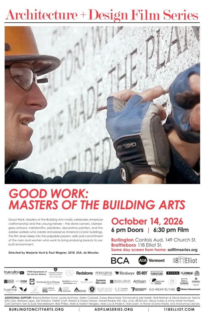 Free Film on the Building Arts Screens Wed Oct 14 at 6pm at 118 Elliot