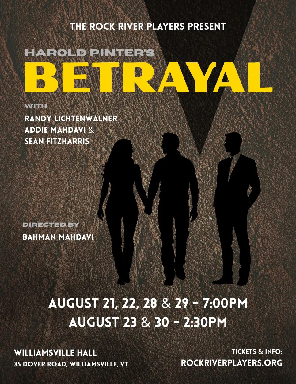 Rock River Players presents “Betrayal” by Harold Pinter