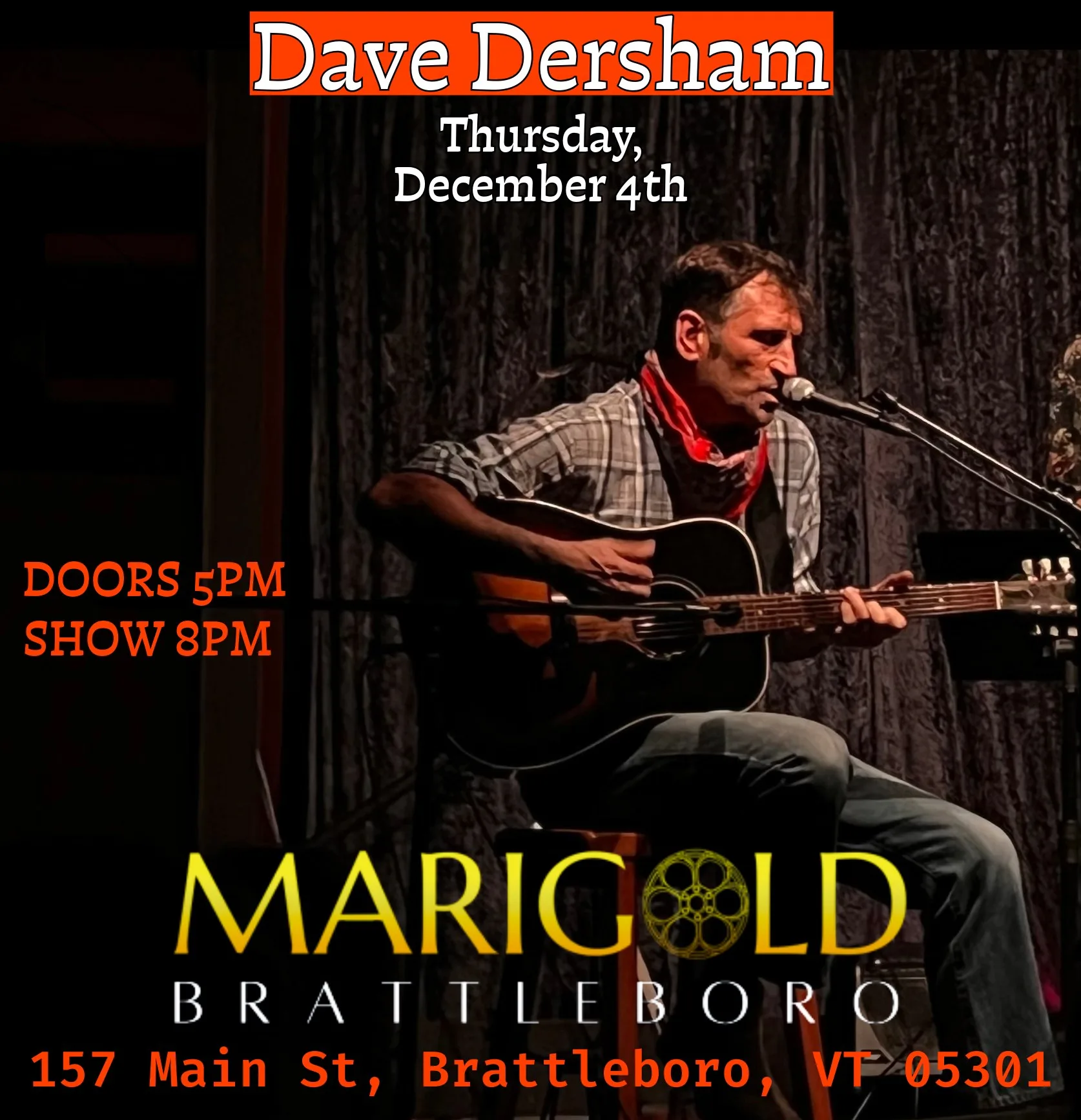 Dave Dersham LIVE @ Marigold Brattleboro