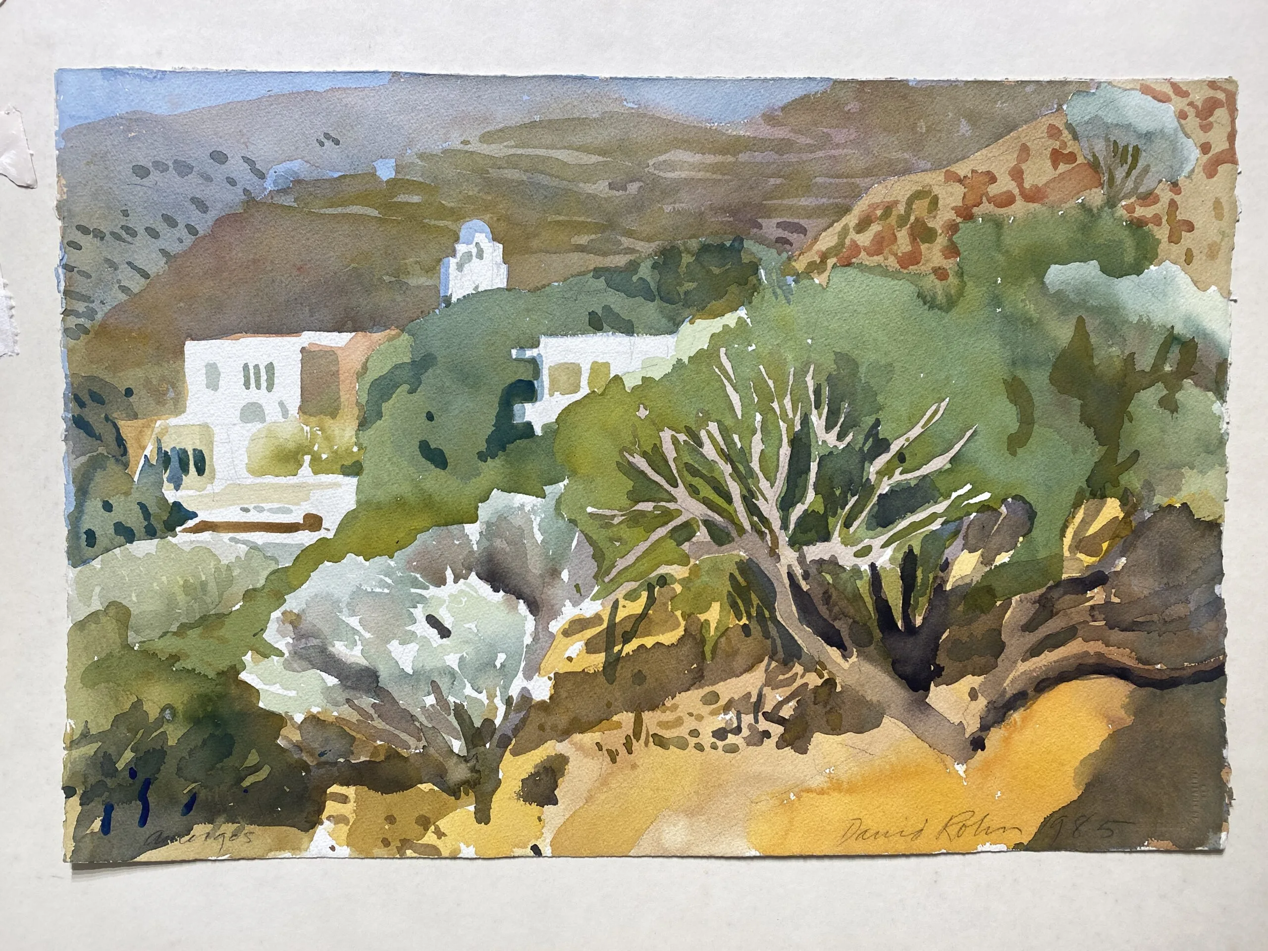 David Rohn Amorgos Watercolor 1985 15x22 1 Scaled