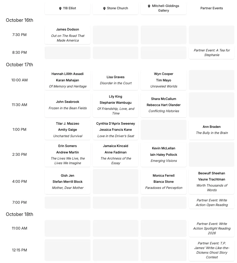 Lit Fest 2026 Events