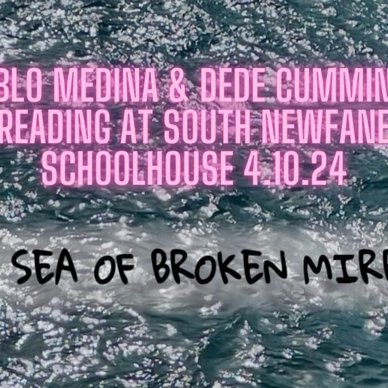 Pablo MEdina & Dede Cummings reading at South Newfane Schoolhouse 4.10.24