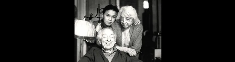 Phong Bui With Meyer And Lillian Schapiro C. 1994. Photo By Eyal Danieli BANNER