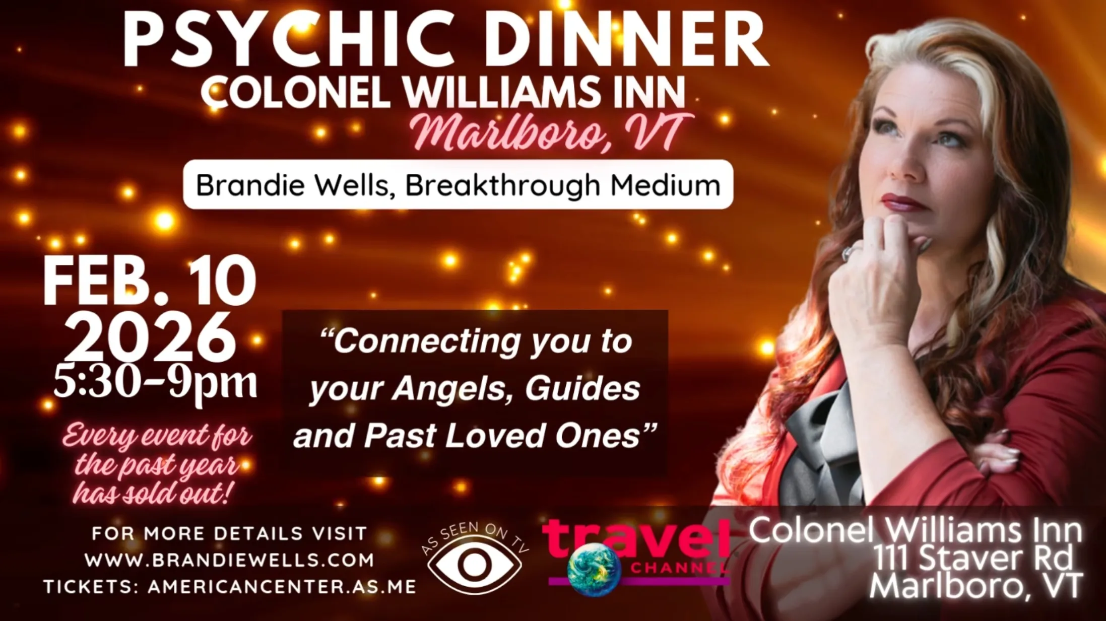 Psychic Dinner with Brandie Wells Colonel Williams Inn