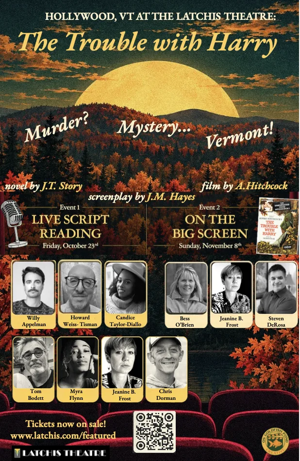 Live Script Screenplay Reading | The Trouble with Harry | Hitchcock? Vermont? One-night-only?