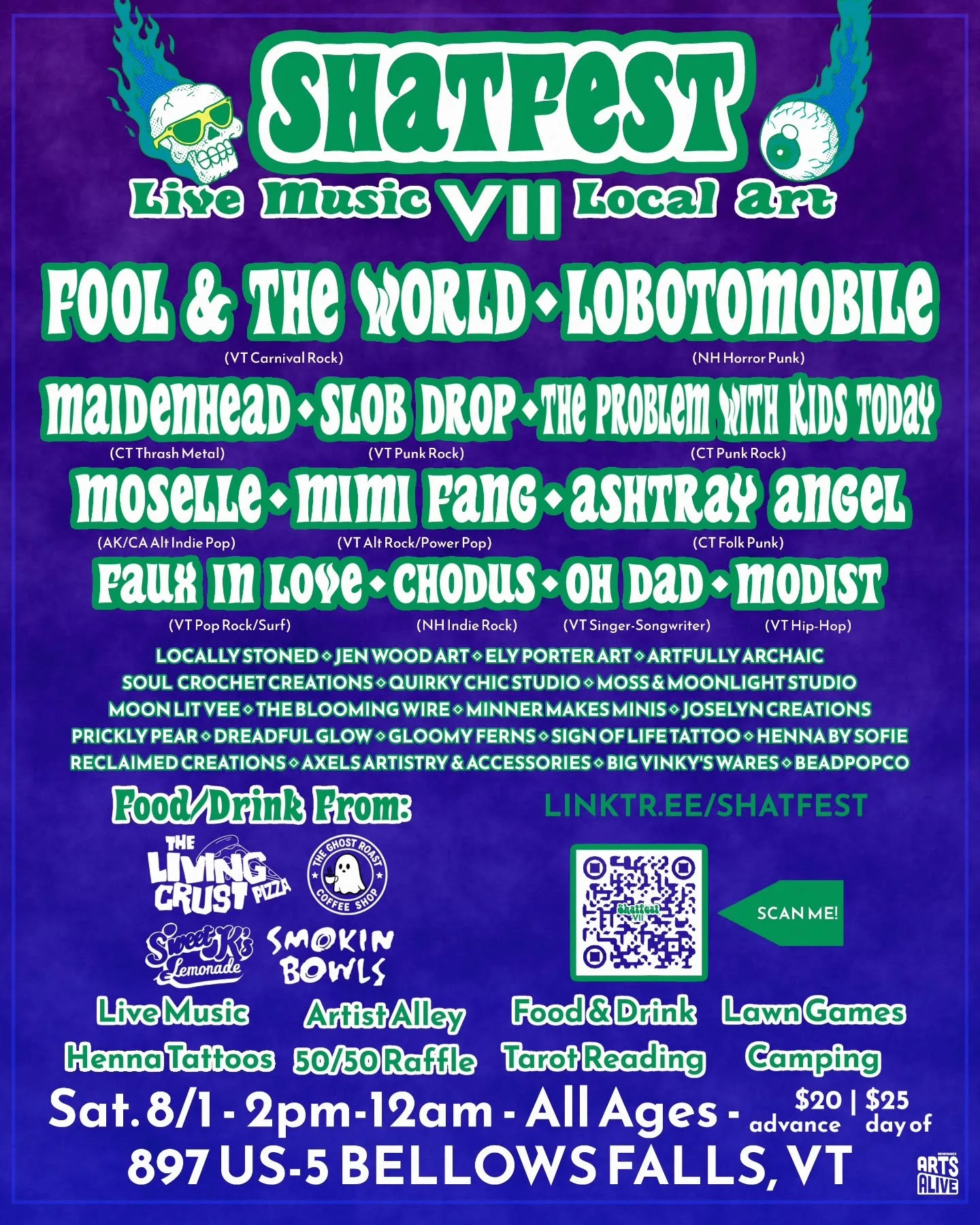 Shatfest VII Bellows Falls Live Music Local Art Showcase
