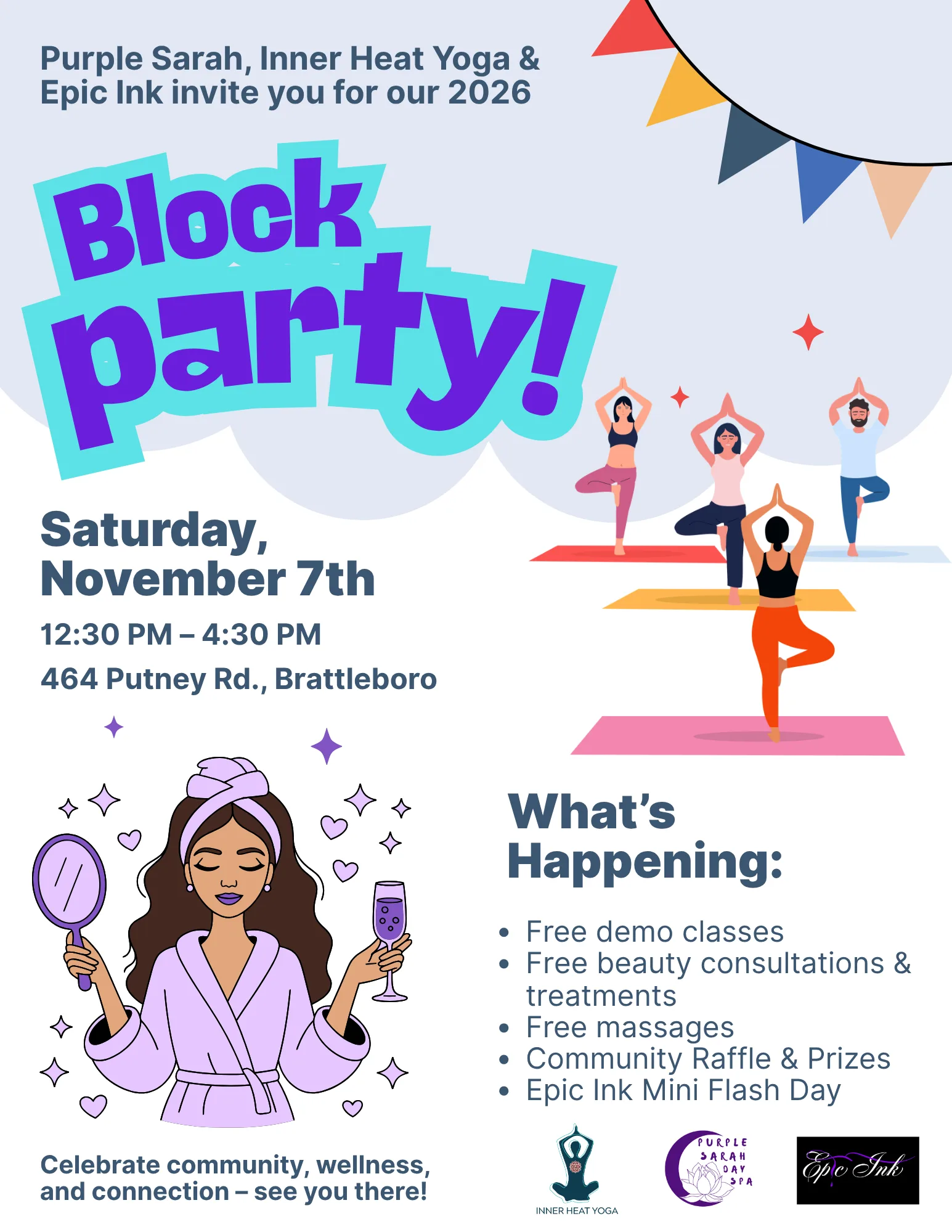 Block Party | Inner Heat + Purple Sarah + Epic Ink