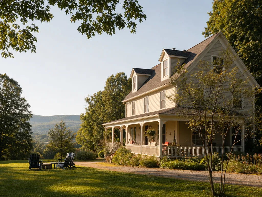 A welcoming New England inn surrounded by green Southern Vermont hills
