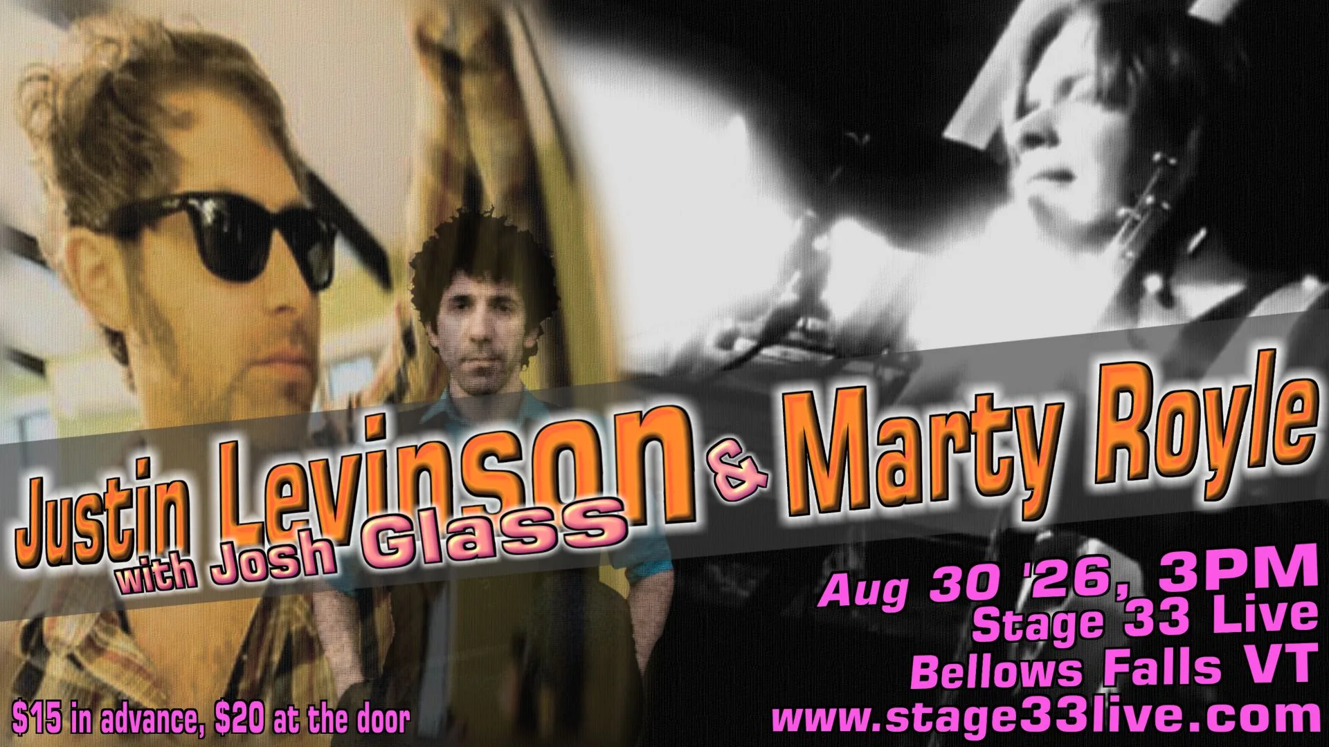 Justin Levinson & Josh Glass and Marty Royle at Stage 33 Live
