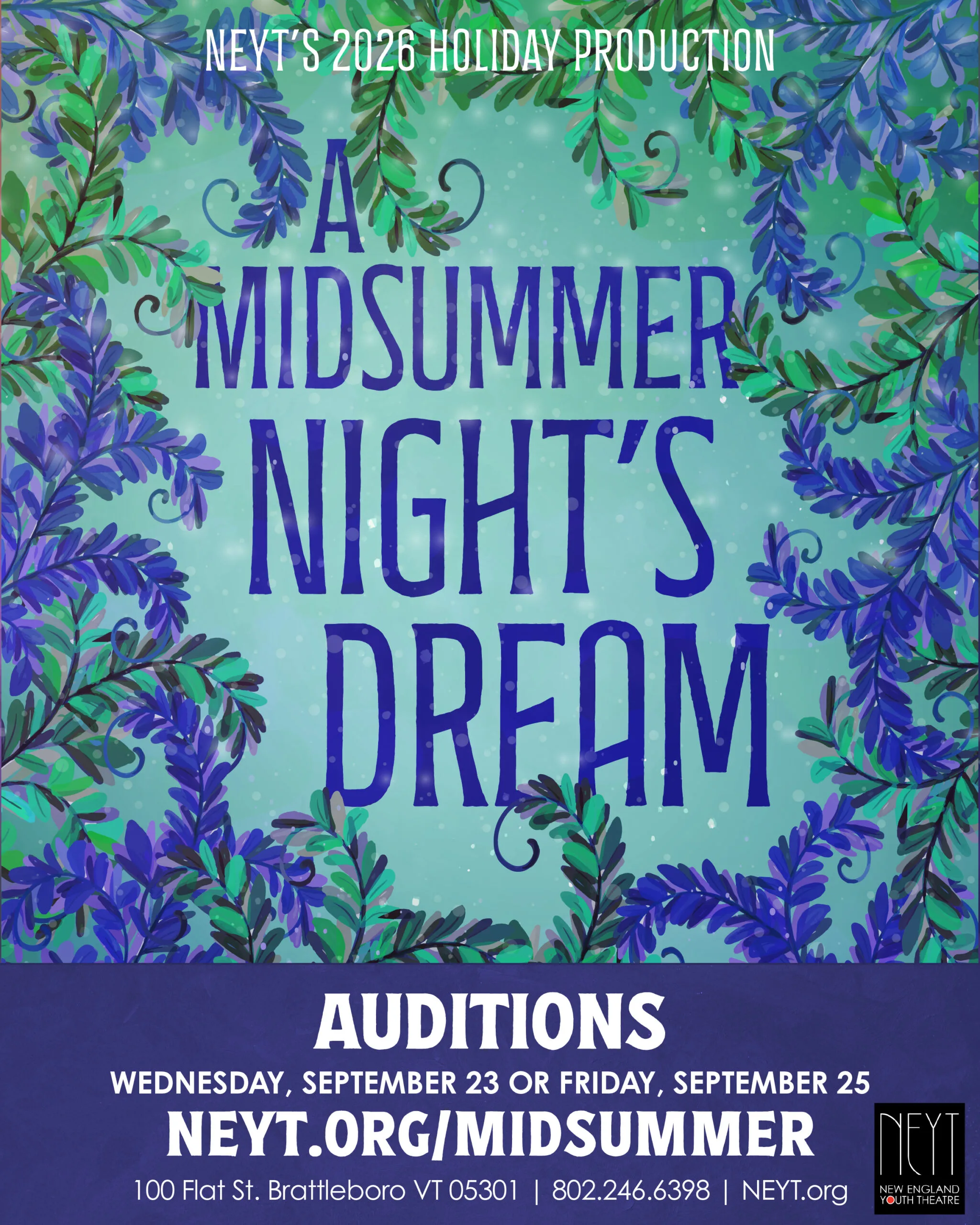 NEYT’s Holiday Production Auditions — A Midsummer Night’s Dream